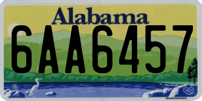 AL license plate 6AA6457