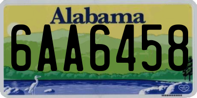 AL license plate 6AA6458