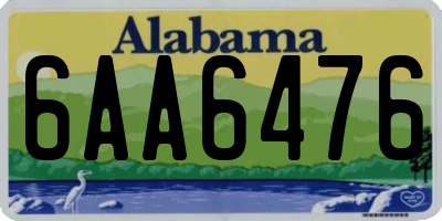 AL license plate 6AA6476