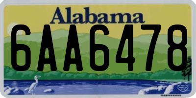 AL license plate 6AA6478