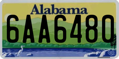 AL license plate 6AA6480