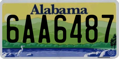 AL license plate 6AA6487