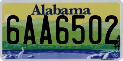 AL license plate 6AA6502