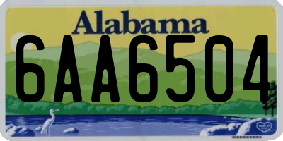 AL license plate 6AA6504