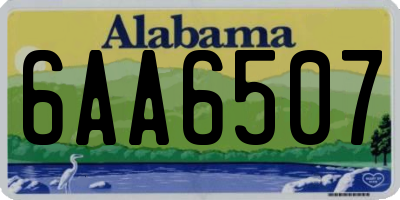 AL license plate 6AA6507