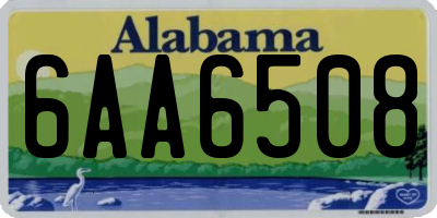 AL license plate 6AA6508