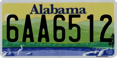 AL license plate 6AA6512