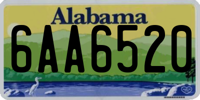 AL license plate 6AA6520