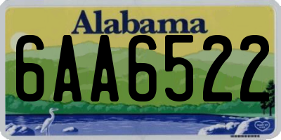 AL license plate 6AA6522