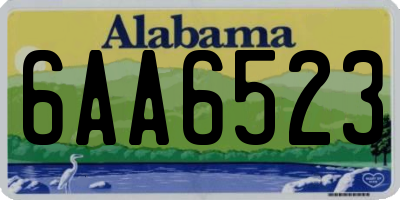 AL license plate 6AA6523