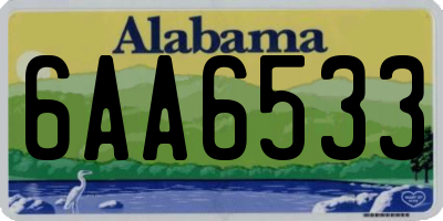 AL license plate 6AA6533