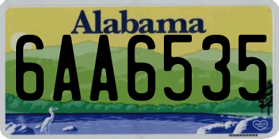 AL license plate 6AA6535