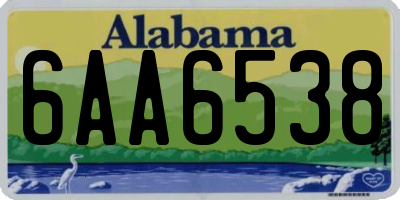 AL license plate 6AA6538