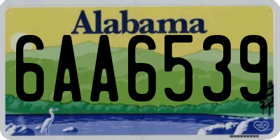 AL license plate 6AA6539
