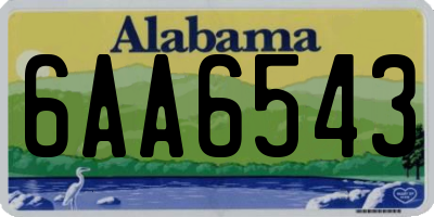 AL license plate 6AA6543