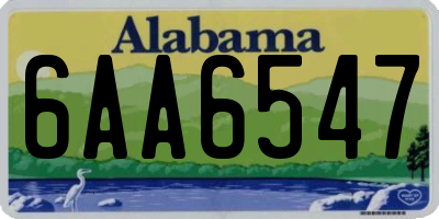 AL license plate 6AA6547