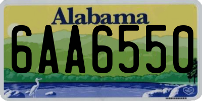 AL license plate 6AA6550