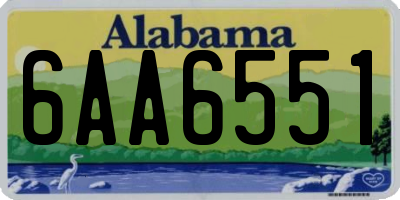 AL license plate 6AA6551