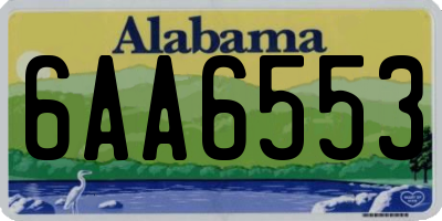 AL license plate 6AA6553