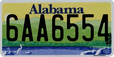 AL license plate 6AA6554