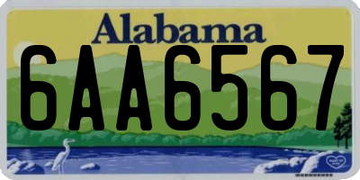 AL license plate 6AA6567