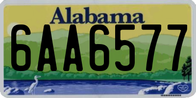 AL license plate 6AA6577