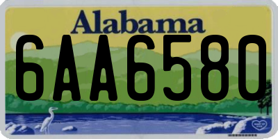 AL license plate 6AA6580