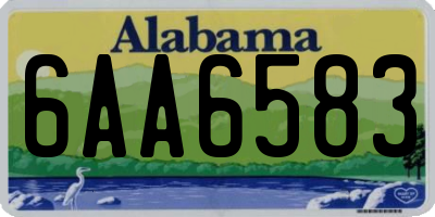 AL license plate 6AA6583