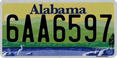 AL license plate 6AA6597