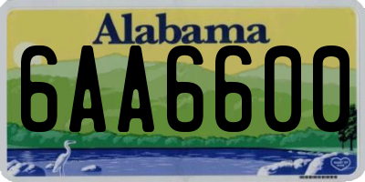 AL license plate 6AA6600
