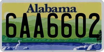 AL license plate 6AA6602