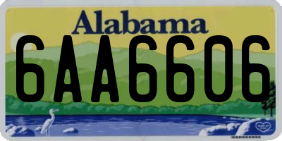AL license plate 6AA6606