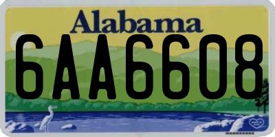 AL license plate 6AA6608