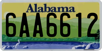 AL license plate 6AA6612