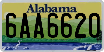 AL license plate 6AA6620