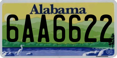 AL license plate 6AA6622