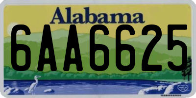 AL license plate 6AA6625