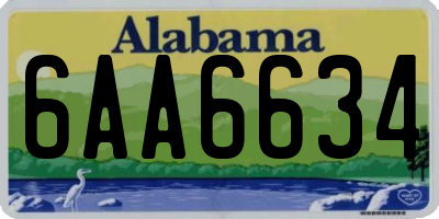 AL license plate 6AA6634