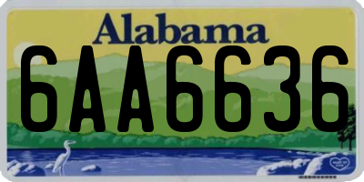 AL license plate 6AA6636