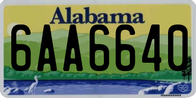 AL license plate 6AA6640