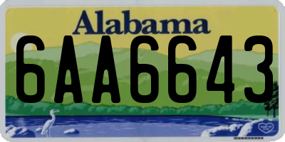AL license plate 6AA6643