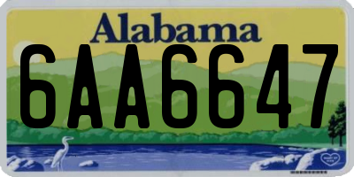 AL license plate 6AA6647