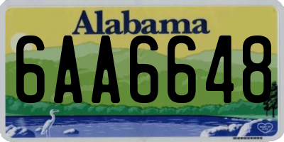 AL license plate 6AA6648