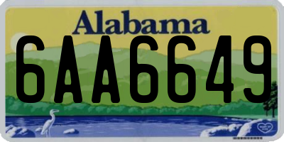 AL license plate 6AA6649