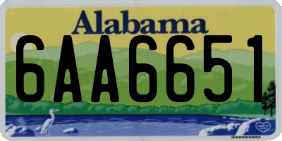 AL license plate 6AA6651