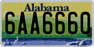 AL license plate 6AA6660