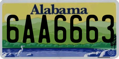 AL license plate 6AA6663