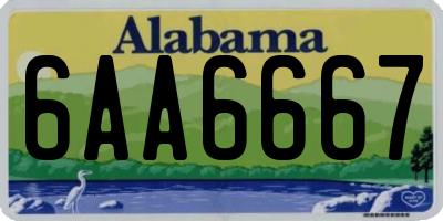 AL license plate 6AA6667