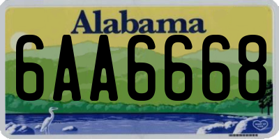 AL license plate 6AA6668
