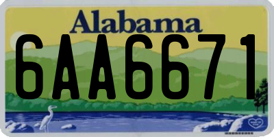 AL license plate 6AA6671